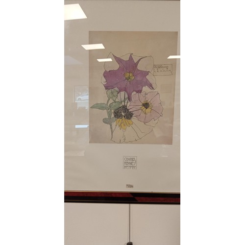 102 - 3 Charles Rennie MacIntosh framed flower prints