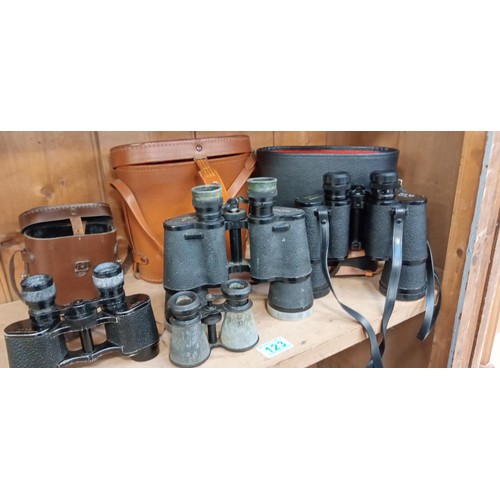 123 - Selection of vintage binoculars