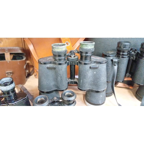 123 - Selection of vintage binoculars