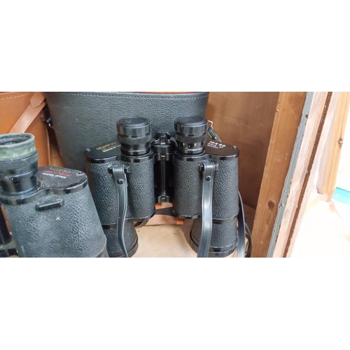 123 - Selection of vintage binoculars