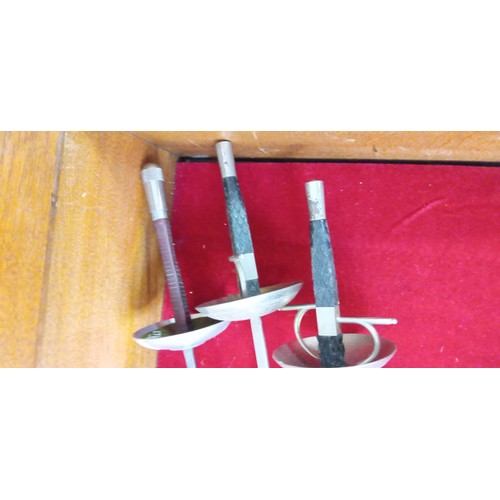 134 - Pair of fencing swords plus one other