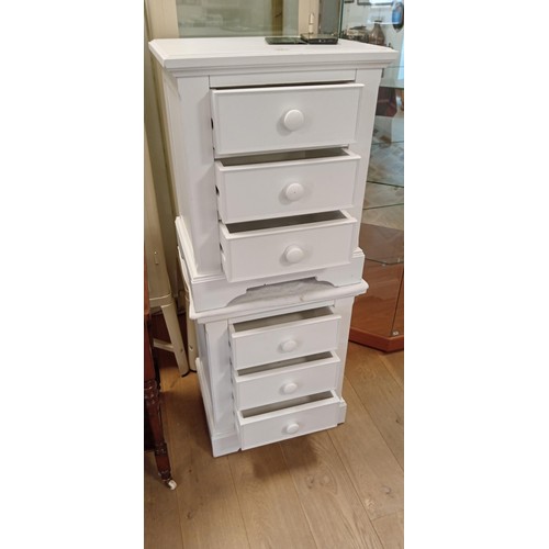 163 - Pair of modern white bedside tables