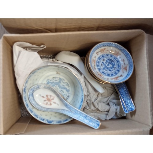 185 - 4 boxes of Chinaware