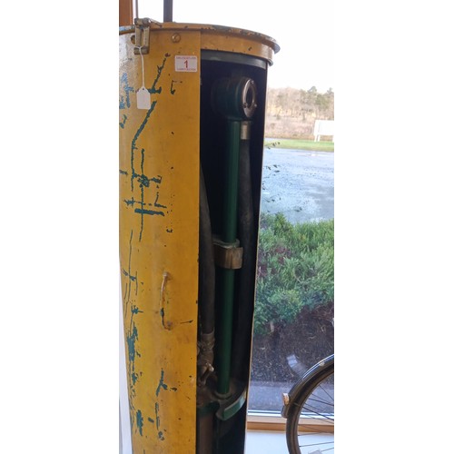 1 - 1930's Godwin Limited circular petrol pump type P1 with original brass dipstick