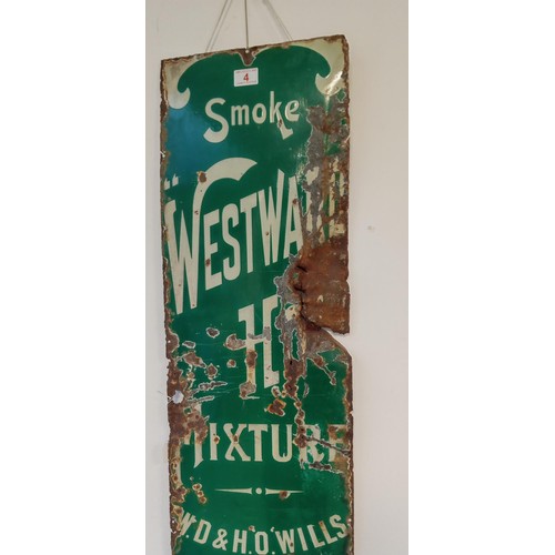 4 - Original enamel W D & H O Wills Westward HO! advertising sign