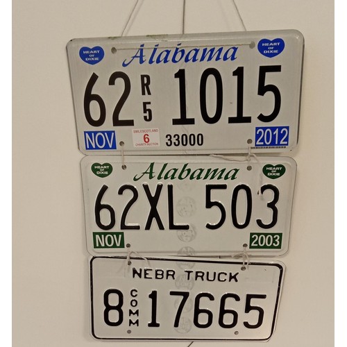 6 - 3 American number plate signs