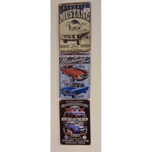 10 - 3 Retro Mustang signs