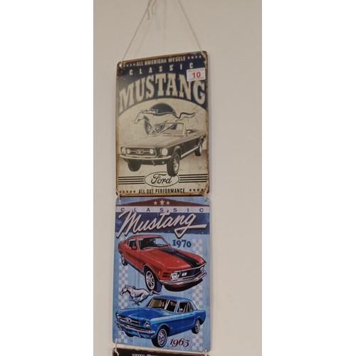 10 - 3 Retro Mustang signs