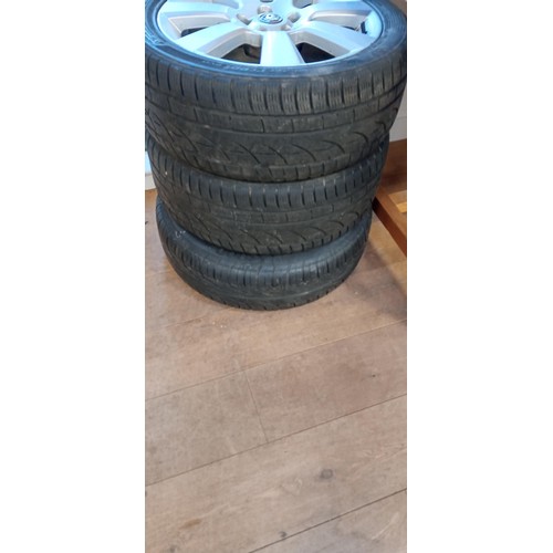 12 - Pair of 5 stud Vauxhall alloys plus one other