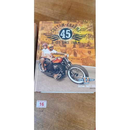 16 - Custom Chrome Harley Davidson spares catalogues hardback