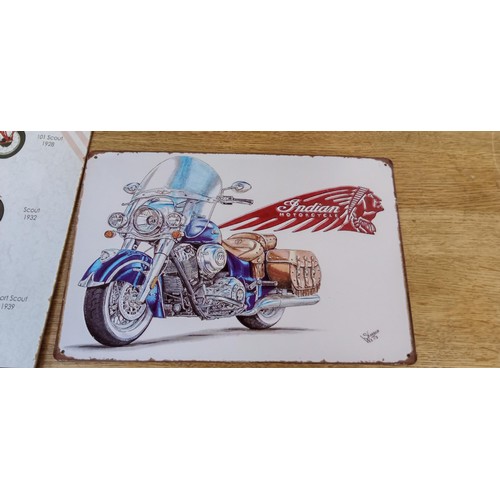 18 - 3 Retro Indian Motorcycle signs