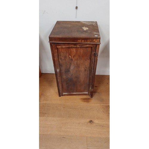 22 - Original vintage wooden washstand with enamel contents includes pail, jug, bowl & soap holder