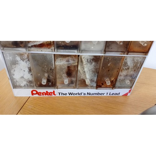 25 - 18 Drawer Pentel Super Leads pencil display