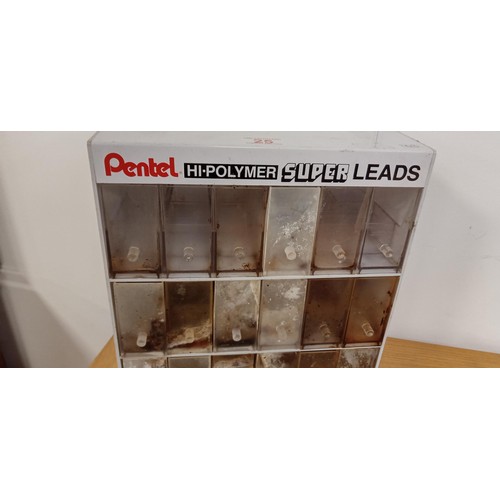 25 - 18 Drawer Pentel Super Leads pencil display