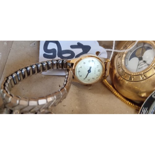 41 - Ladies and gents wrist watches plus pocket watch, cufflinks and imitation gold bracelet