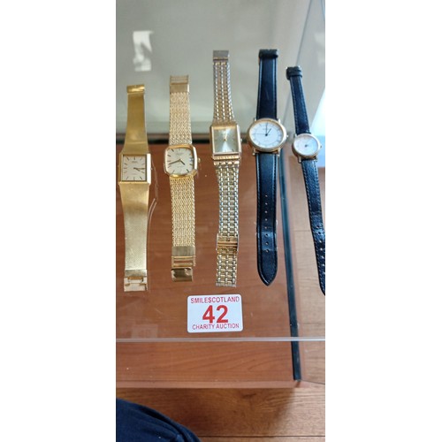 42 - 5 Vintage watches:2x Sekonda, Accurist, Rotary & Seiko.