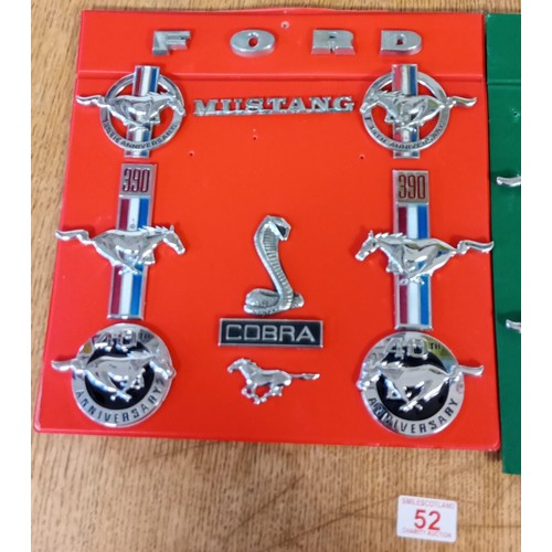 52 - Ford Mustang badges to include 35 & 40th Anniversary 390 & Cobra