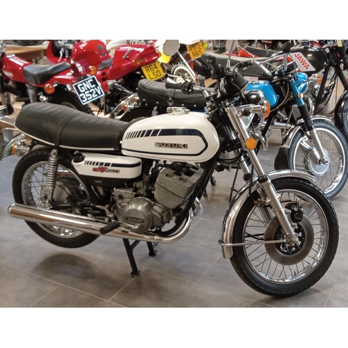 64 - 1978 Suzuki GT 250C motorcycle, rare C model.  Fully restored in 2014.  Been in a private collection... 