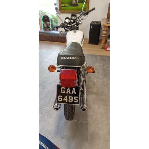 64 - 1978 Suzuki GT 250C motorcycle, rare C model.  Fully restored in 2014.  Been in a private collection... 