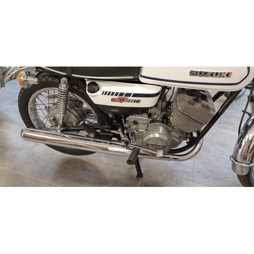 64 - 1978 Suzuki GT 250C motorcycle, rare C model.  Fully restored in 2014.  Been in a private collection... 