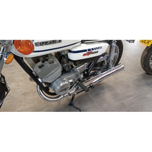 64 - 1978 Suzuki GT 250C motorcycle, rare C model.  Fully restored in 2014.  Been in a private collection... 