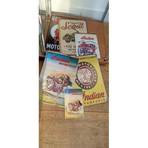 83 - Selection of Indian motorcycle retro signs