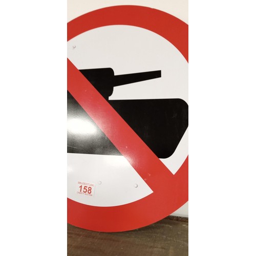 158 - 'No entry for tanks' very rare road sign