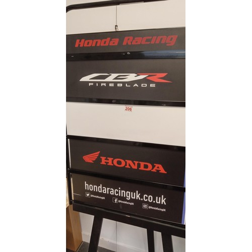 206 - Genuine Honda Racing Fireblade double sided pit board with stand