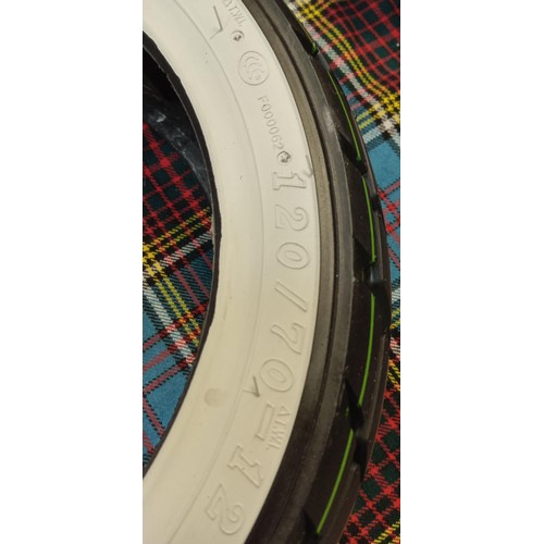 213 - Brand new white wall Vespa etc tyre 120/70-12 58P