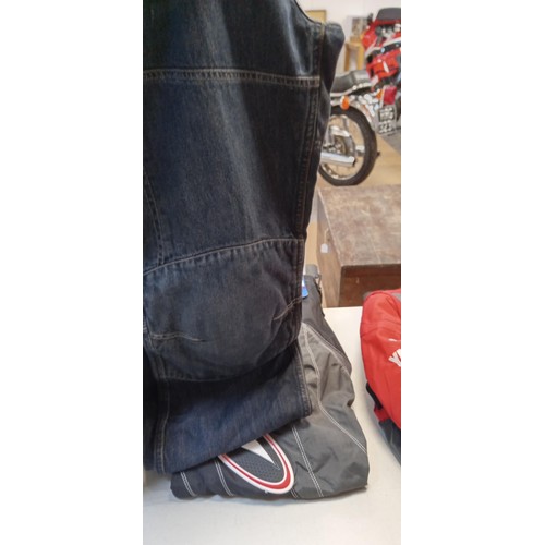 225 - Brand new bikers jeans with armour and bikers axel sport trousers both with tags