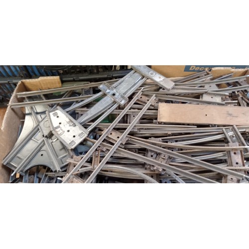 231 - 3 boxes of Hornby tin plate rolling stock track and more