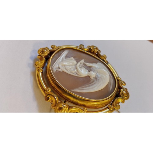 9 - Large antique cameo brooch