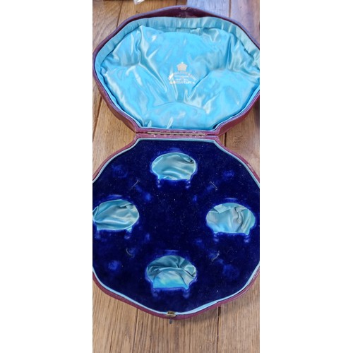 11 - Vintage scallop shaped napkin ring holder box by Z. Barraclough & Sons plus vintage coin holder box