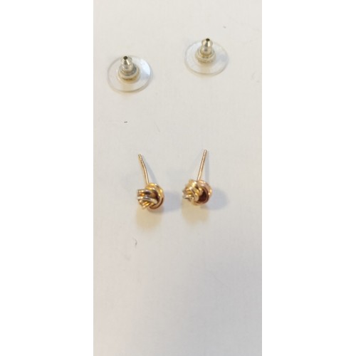 33 - Pair yellow metal earrings from a deceased estate