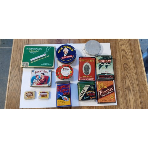 46 - Selection of collectable tins to include tobacco, gravy slat and more