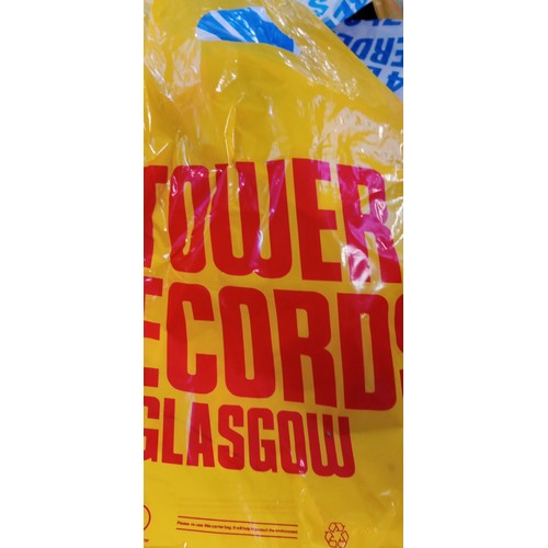 54 - 2 x Vintage Aberdeen Record cloth bags plus large selection of vintage record carrier bags