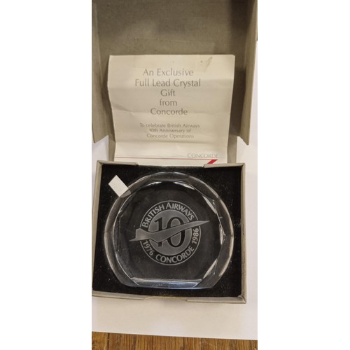 63 - An exclusive full lead crystal gift from Concorde to celebrate British Airways 10th Anniversary of C... 