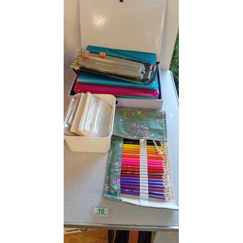 10 - Selection of craft materials plus colouring pencils