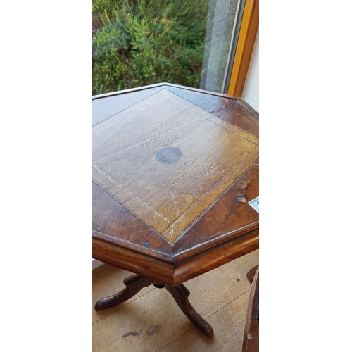 15 - Antique inlay table and Edwardian inlaid tub chair