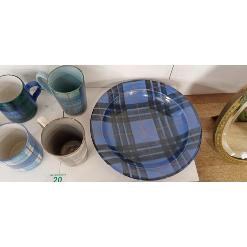 20 - Selection of Anta mugs, saucers and dish