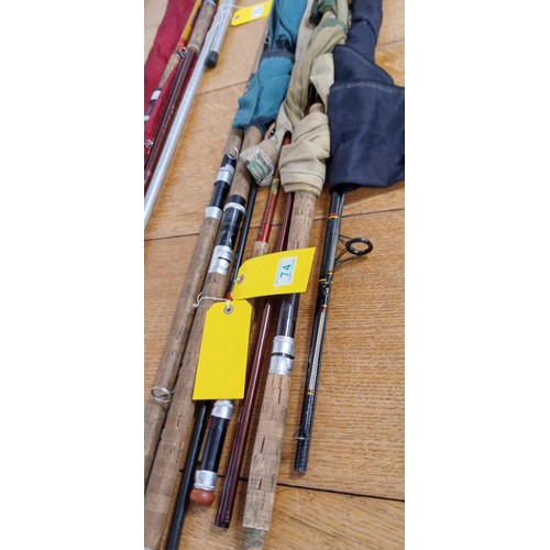 74 - Selection of vintage fishing rods