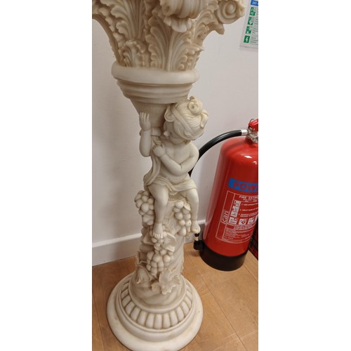 82 - Ornate Jardinière plant stand with small girl cherub