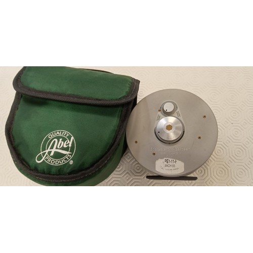 88 - Fly fishing reel and bag by Abel Sharps of Aberdeen (Don)