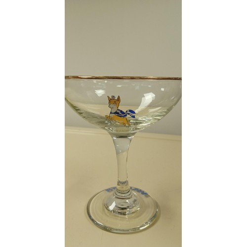 94 - 5 Vintage Babycham glasses