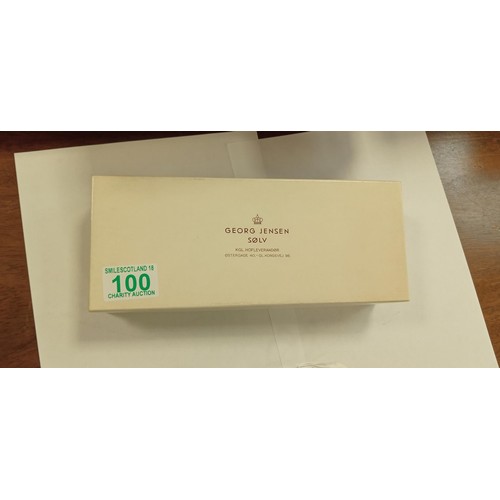 100 - Georg Jensen hallmarked sterling silver Denmark 41 caddy spoon comes in Georg Jensen box