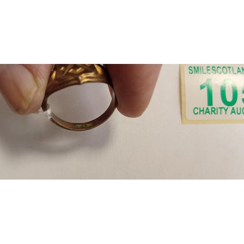 105 - Masonic ring (Hallmarks illegible)