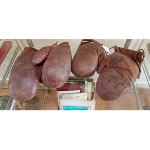 125 - 2 Pairs of vintage child's leather boxing gloves