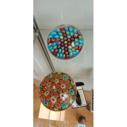 133 - 4 Vintage colourful glass paperweights