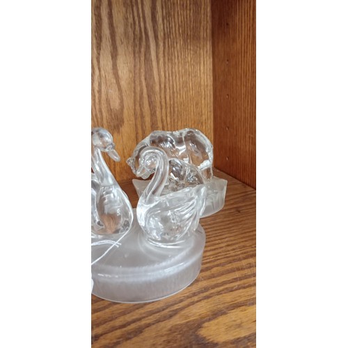 146 - 5 Clear glass opaque ornaments