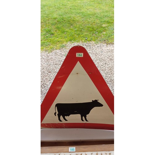 184 - Vintage original beware of cattle sign